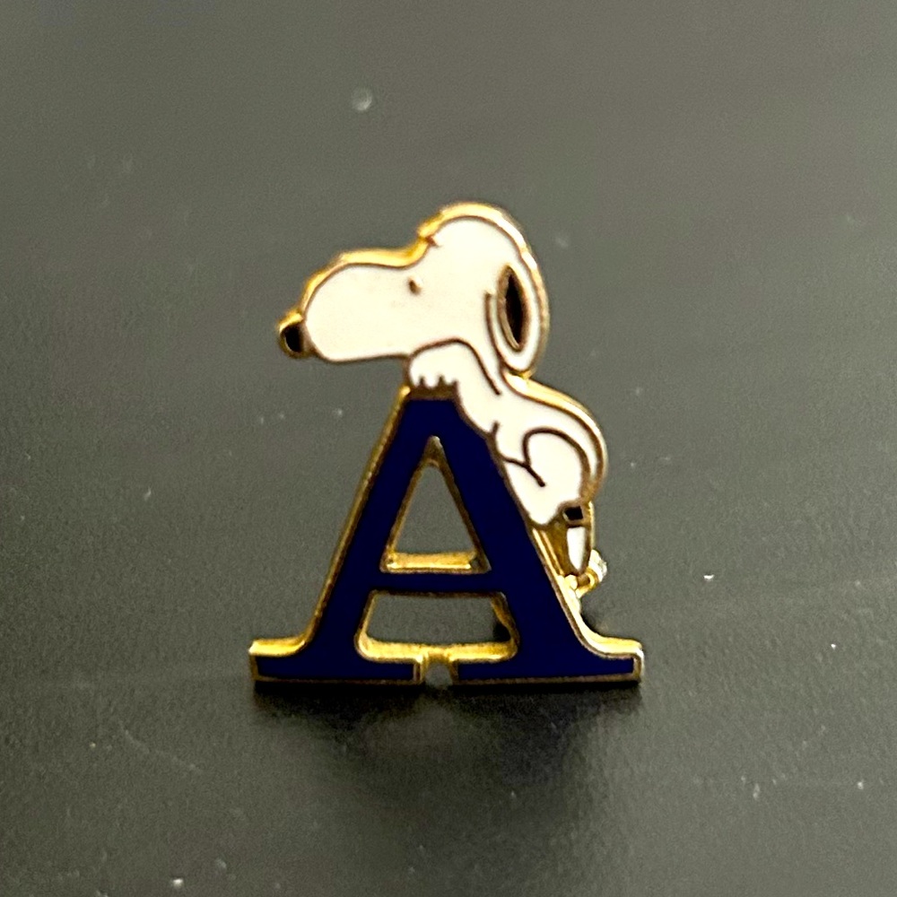 Snoopy Vintage letter “A” pin